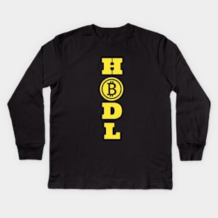 HODL - Bitcoin design Kids Long Sleeve T-Shirt